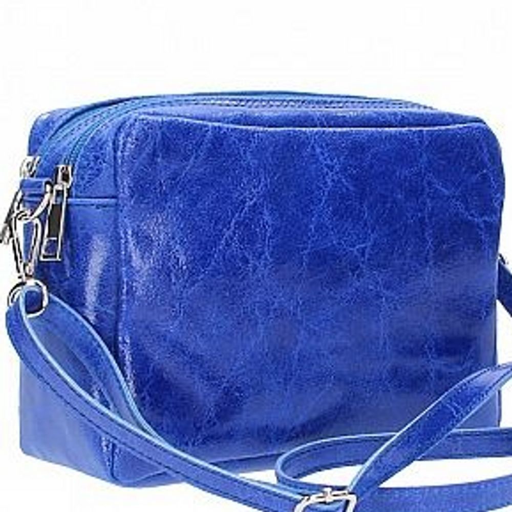 Genuine Italian Leather Handbag- Blue